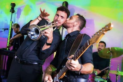 The Gloves live on stage